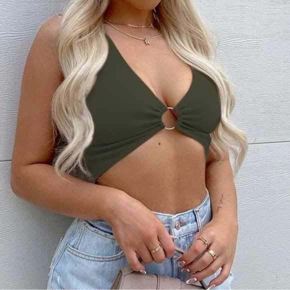 Forest green crop top - Picture 2 of 5